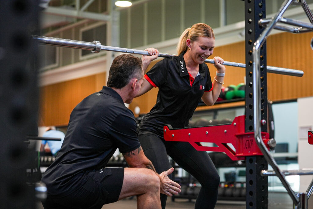Students training in the Rabbitohs High Performance Gym