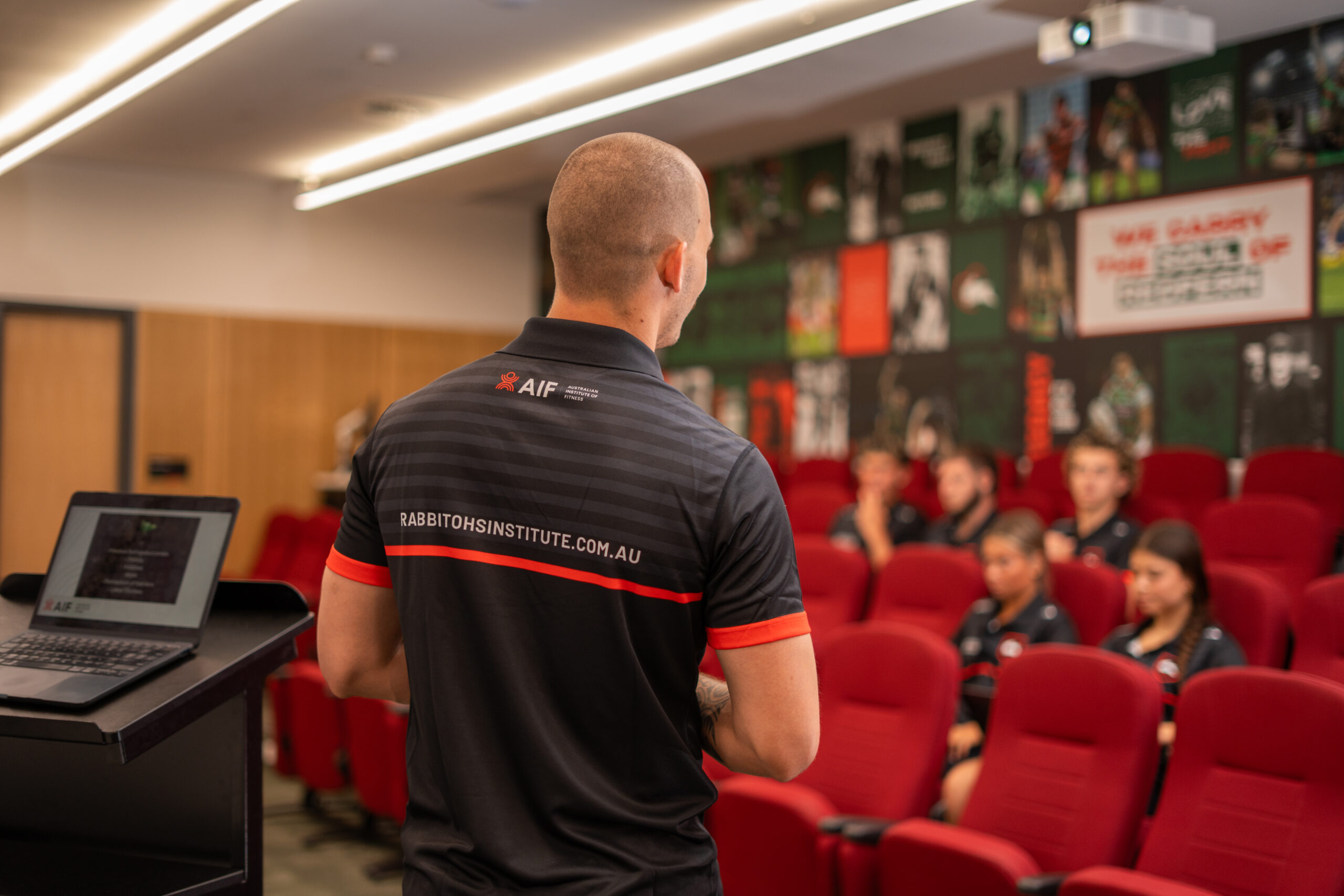 AIF instructor teaching at the Rabbitohs Centre